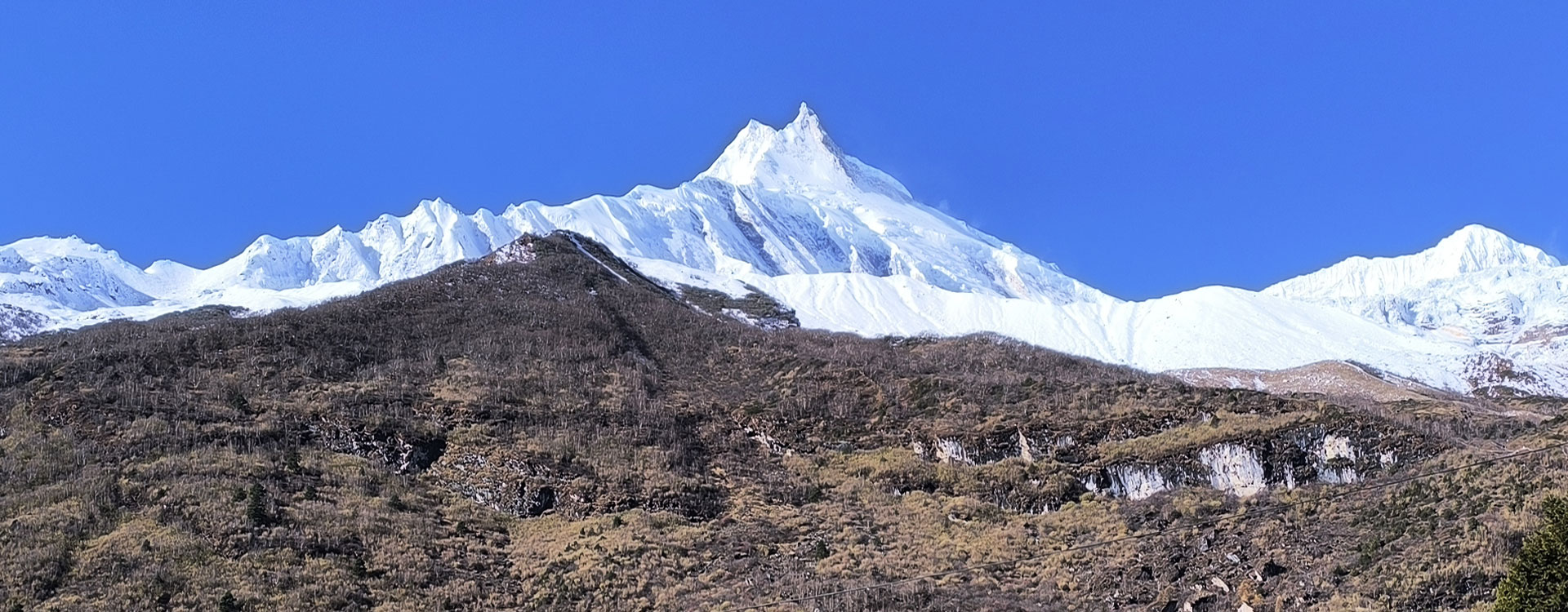 Mount Manaslu (8,163 meters) seen from Samagaun, Gorkha